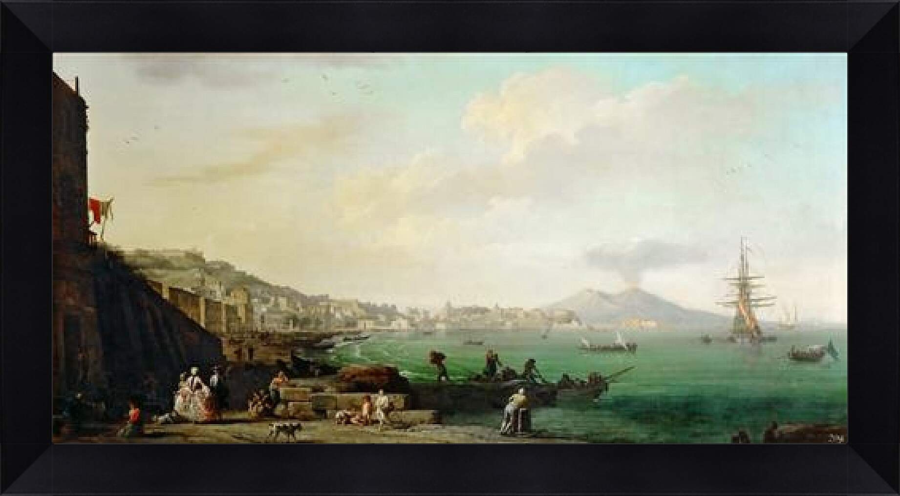 Картина в раме - View of Naples with Mt. Vesuvius. Клод Жозеф Верне