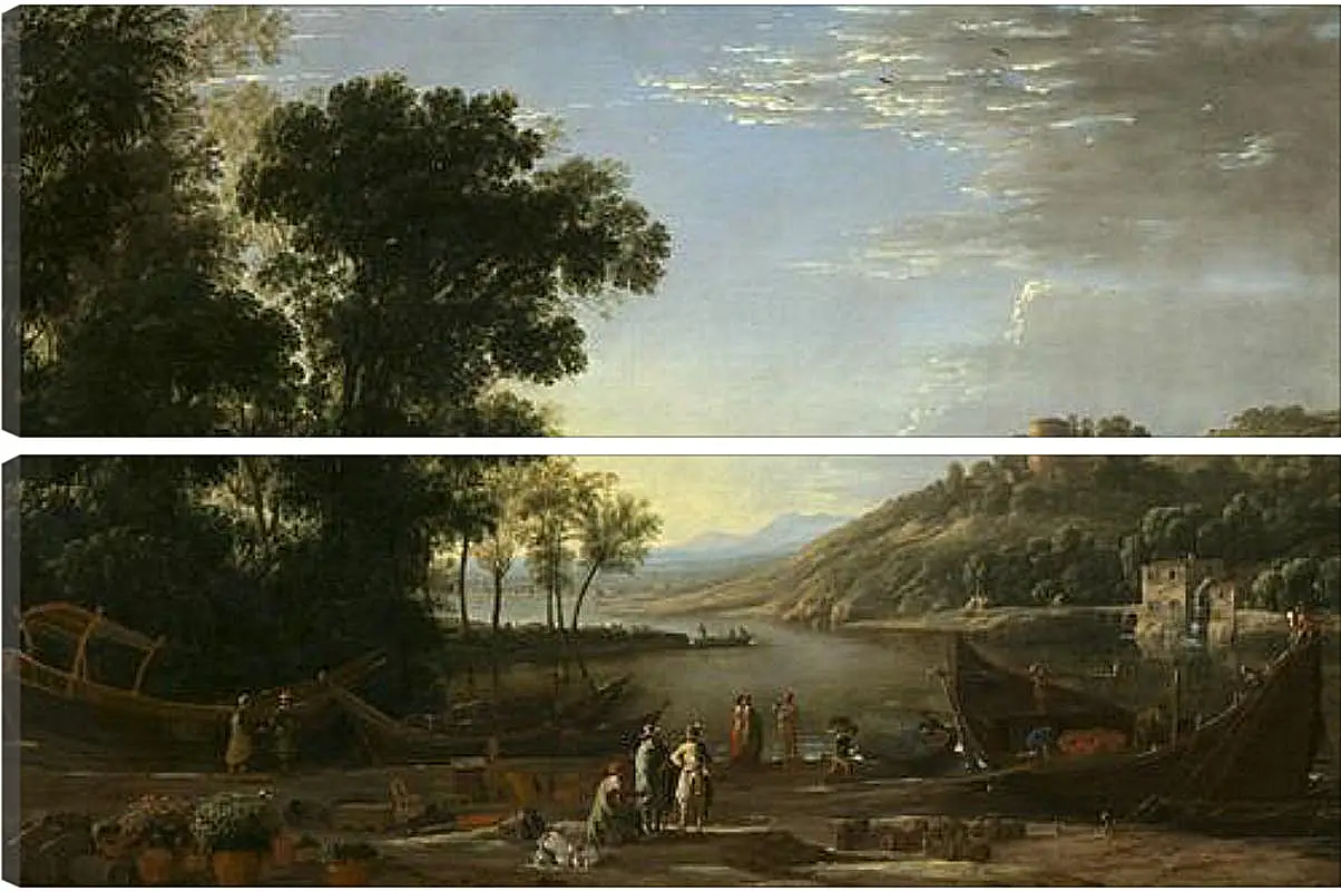 Модульная картина - Landscape with merchants. Лоррен Клод