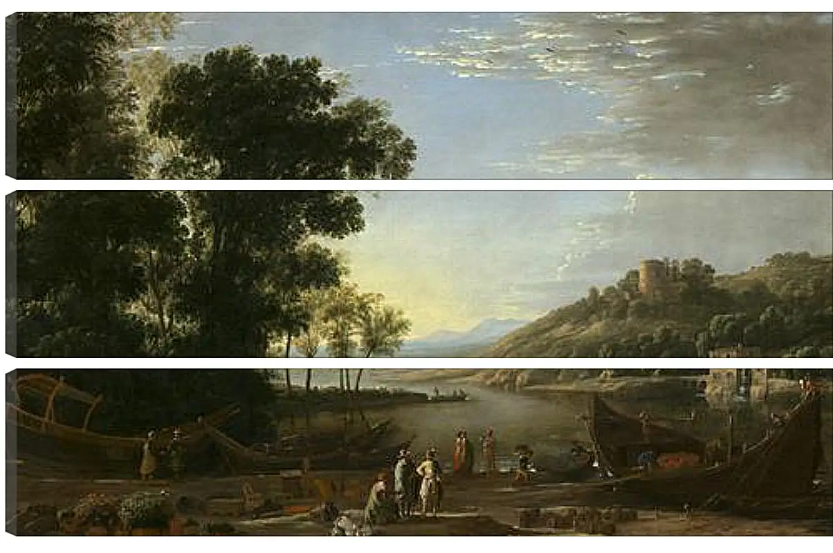 Модульная картина - Landscape with merchants. Лоррен Клод