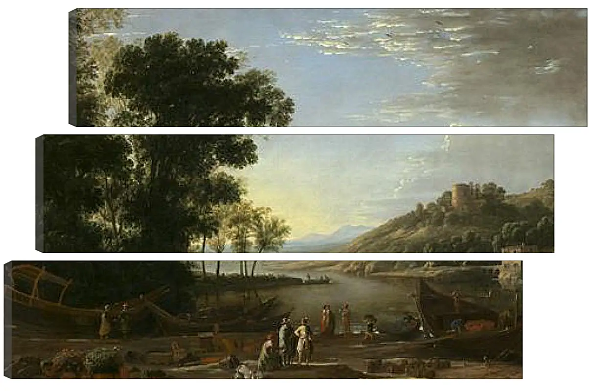 Модульная картина - Landscape with merchants. Лоррен Клод