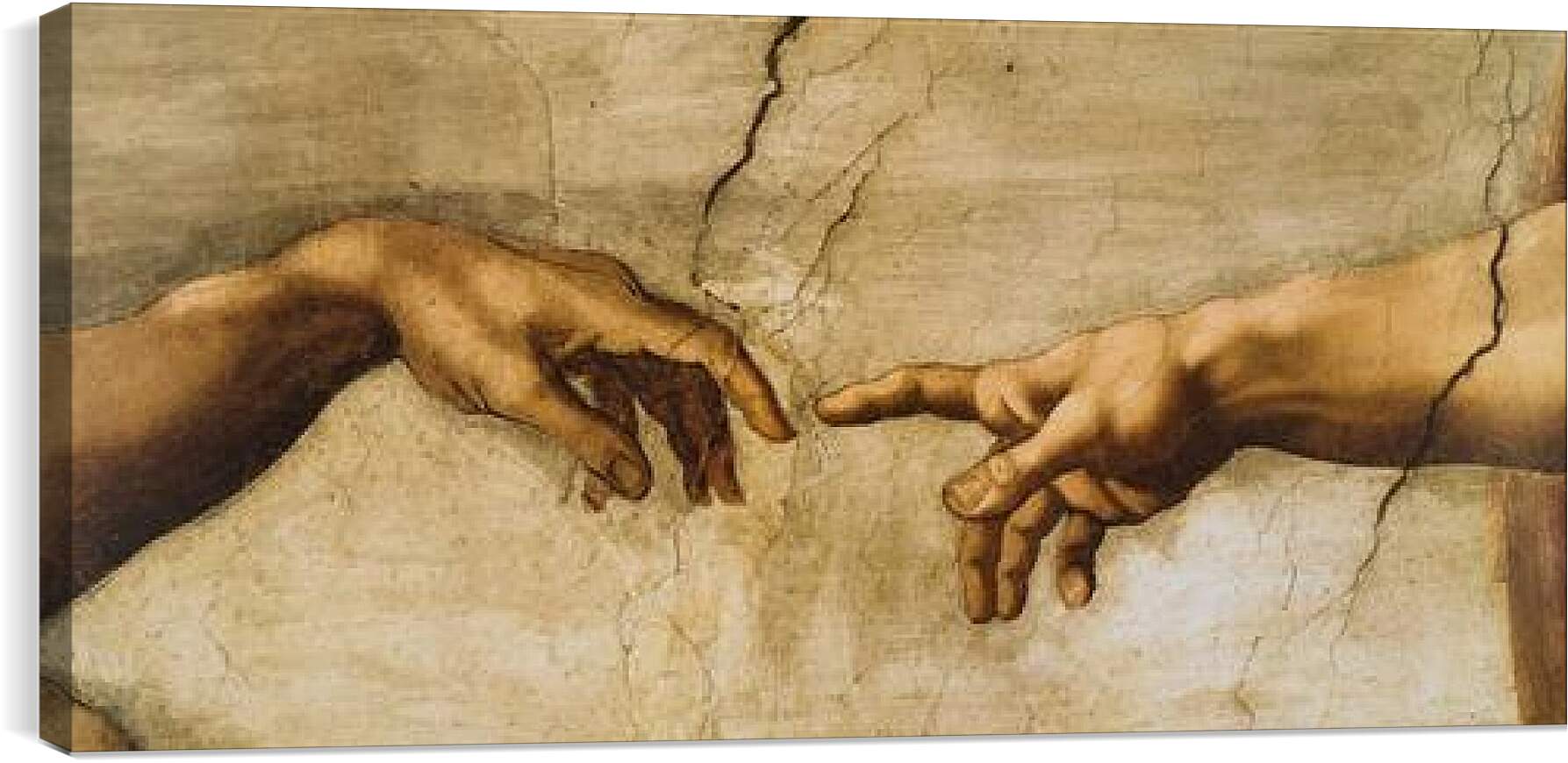 Постер и плакат - Сотворение Адама (фрагмент). Микеланджело Буонарроти