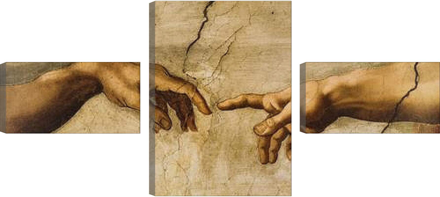 Модульная картина - Сотворение Адама (фрагмент). Микеланджело Буонарроти