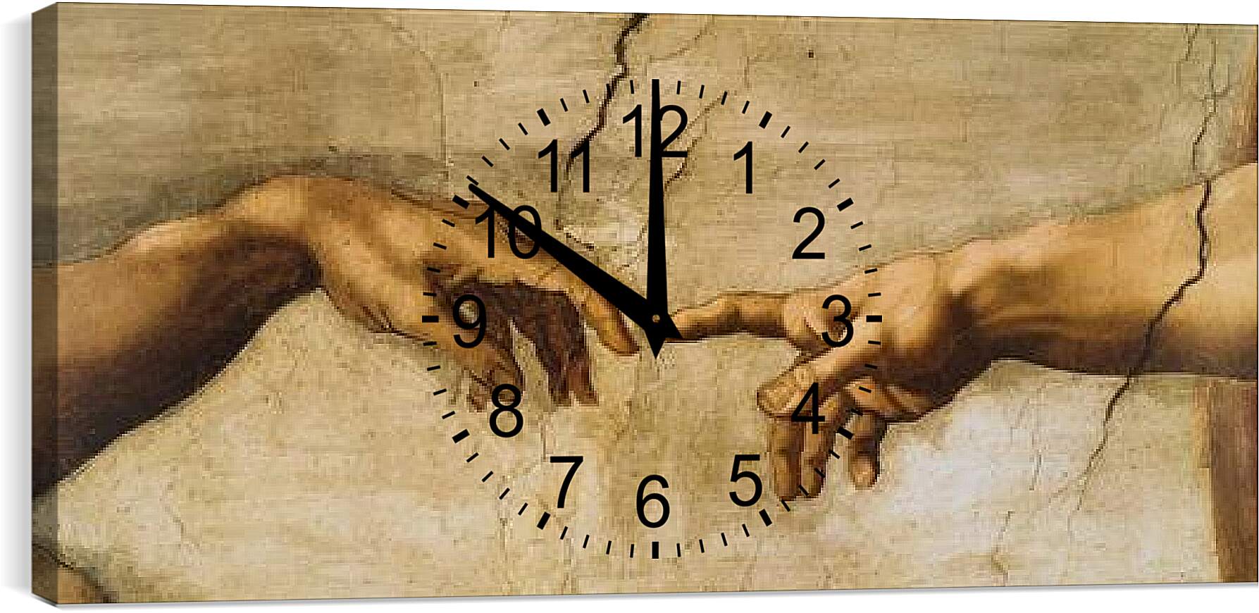 Часы картина - Сотворение Адама (фрагмент). Микеланджело Буонарроти