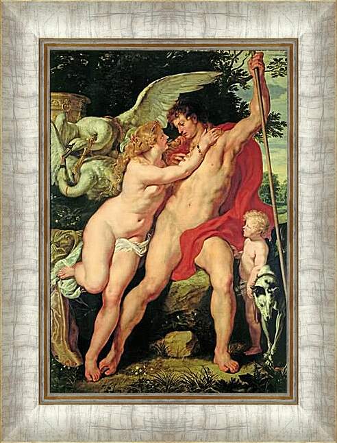 Картина в раме - Венера и Адонис. Питер Пауль Рубенс