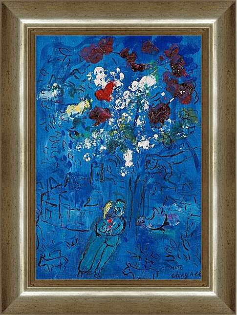 Картина в раме - Le Bouquet au-dessus de Vence. Марк Шагал
