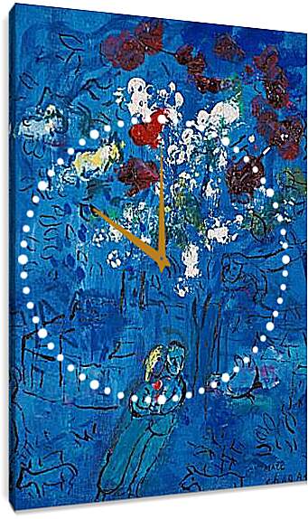 Часы картина - Le Bouquet au-dessus de Vence. Марк Шагал