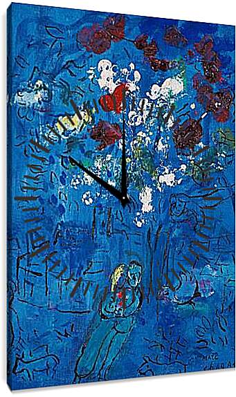 Часы картина - Le Bouquet au-dessus de Vence. Марк Шагал