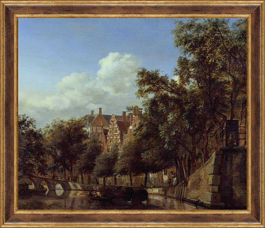 Картина в раме - Amsterdam near Herengracht. Ян Ван дер Хейден