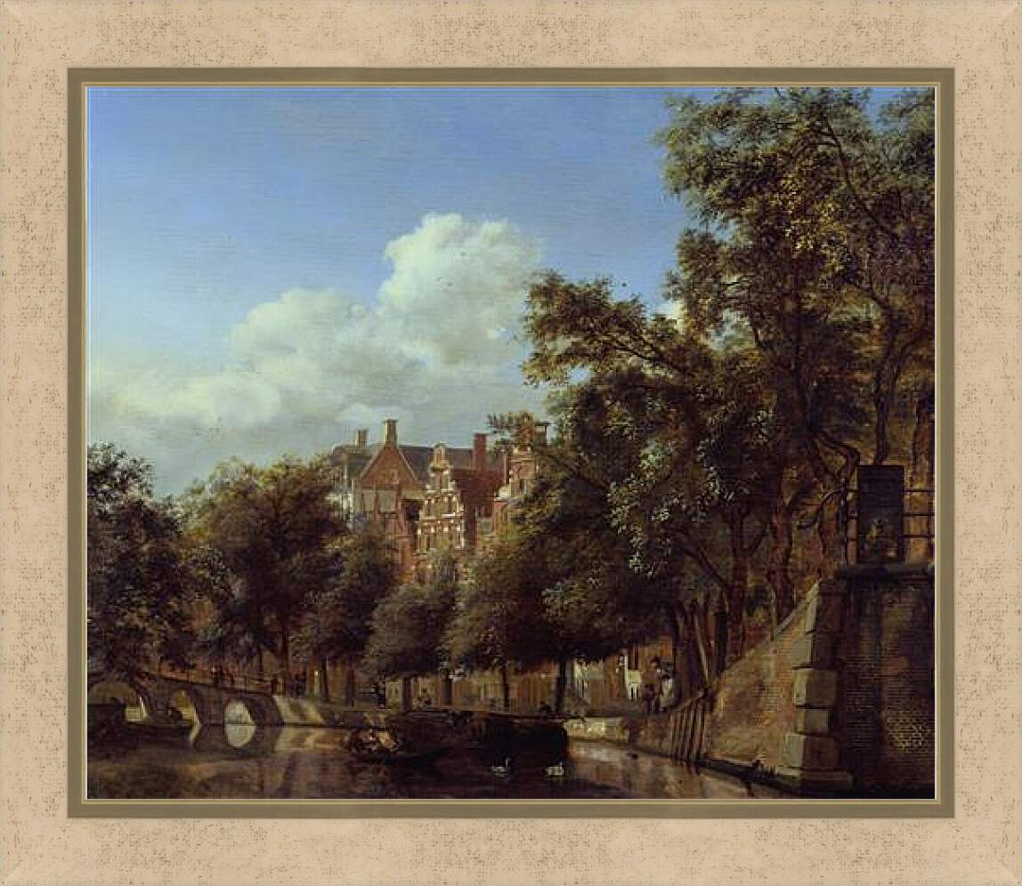 Картина в раме - Amsterdam near Herengracht. Ян Ван дер Хейден