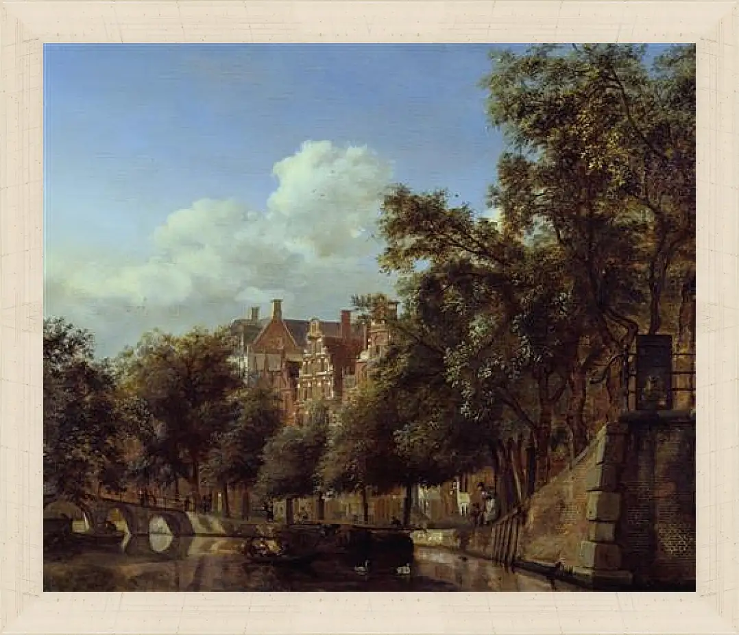 Картина в раме - Amsterdam near Herengracht. Ян Ван дер Хейден