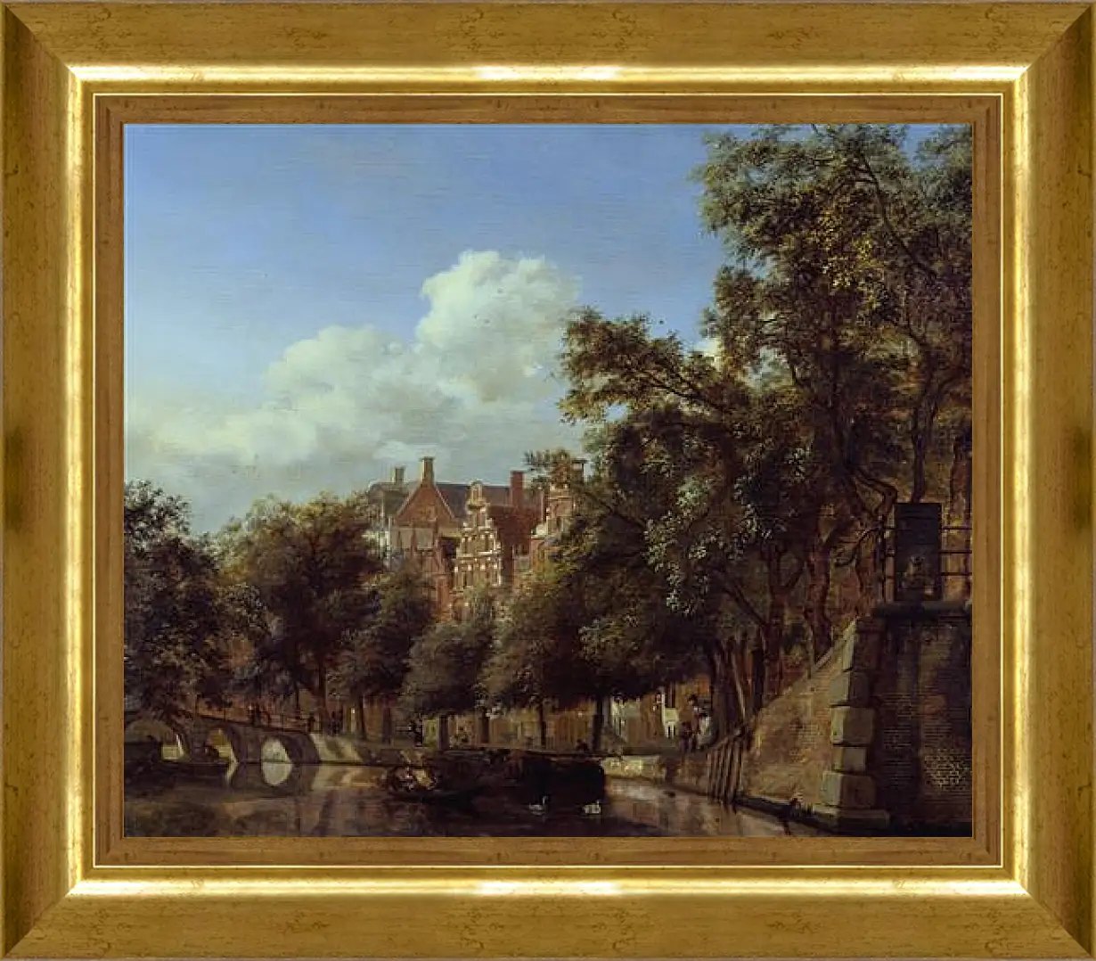 Картина в раме - Amsterdam near Herengracht. Ян Ван дер Хейден
