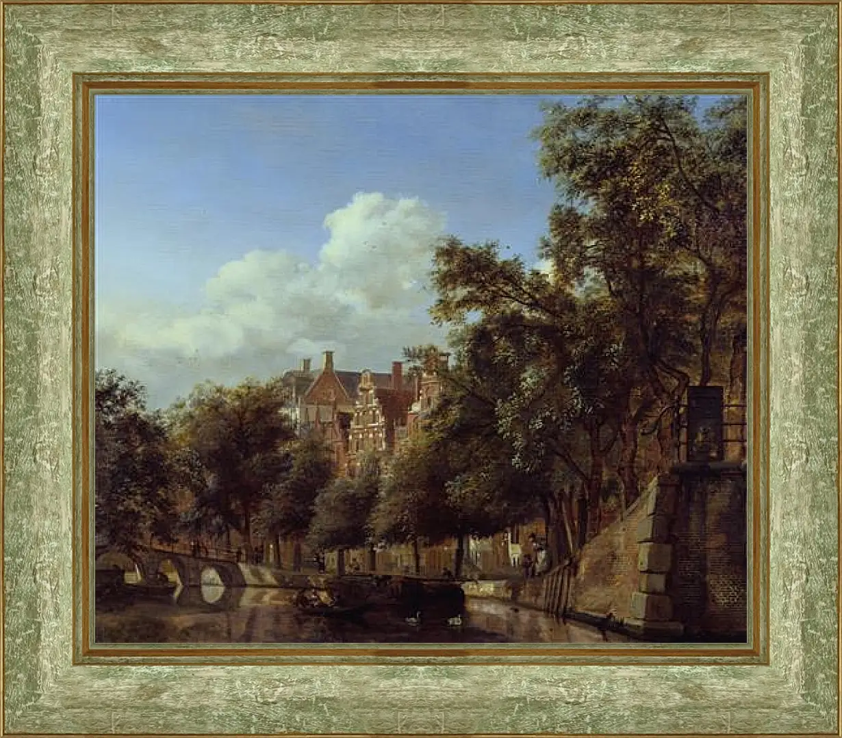 Картина в раме - Amsterdam near Herengracht. Ян Ван дер Хейден