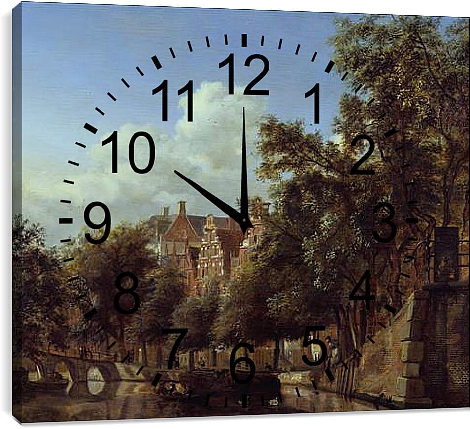 Часы картина - Amsterdam near Herengracht. Ян Ван дер Хейден
