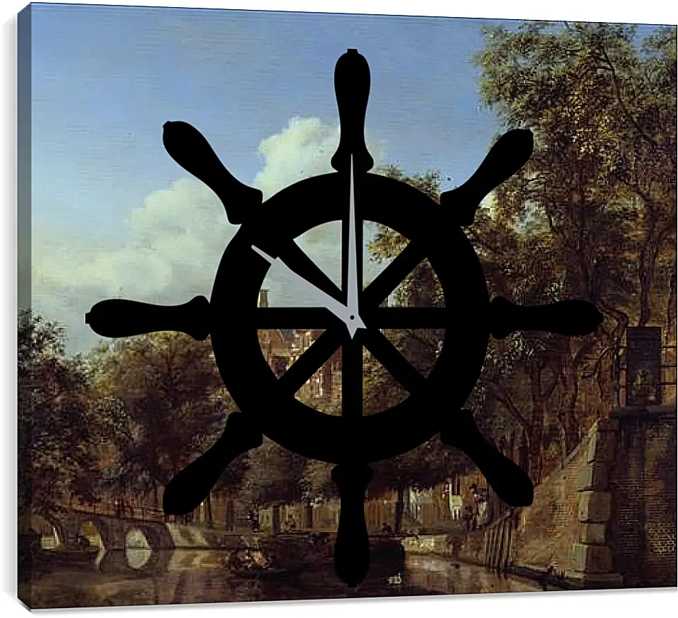 Часы картина - Amsterdam near Herengracht. Ян Ван дер Хейден