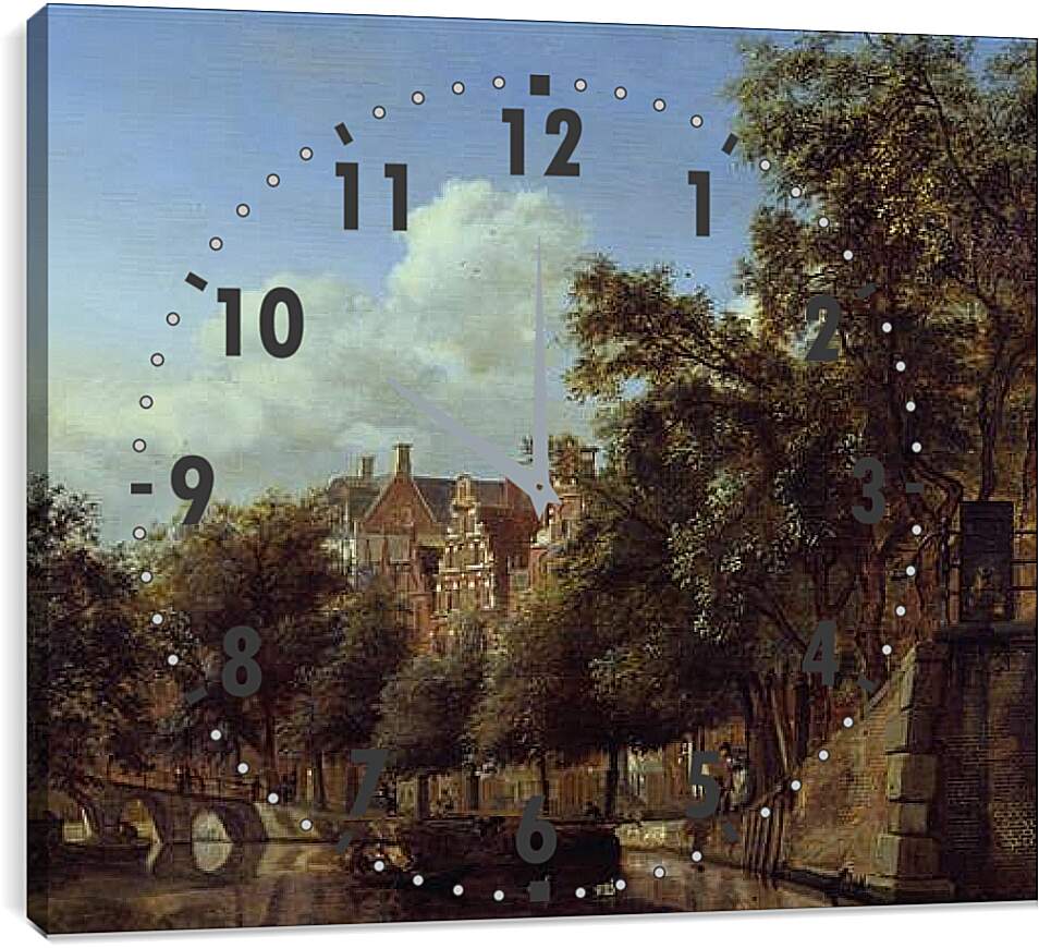 Часы картина - Amsterdam near Herengracht. Ян Ван дер Хейден