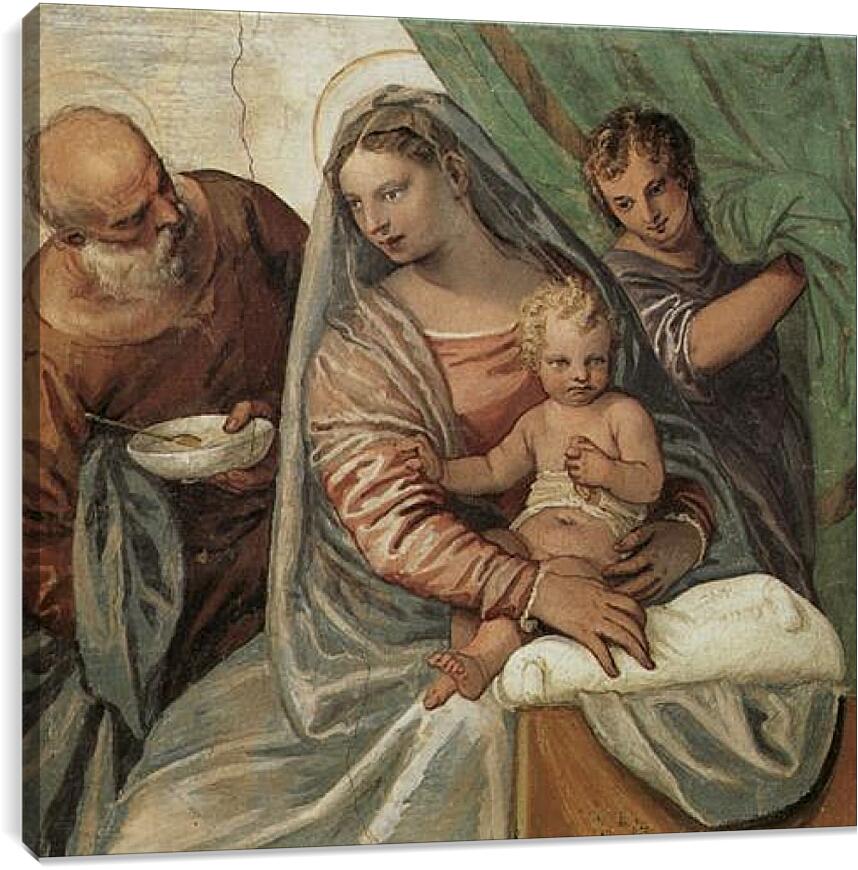 Постер и плакат - Мадонна кормящая Младенца похлебкой. Вилла Мазер. Паоло Веронезе