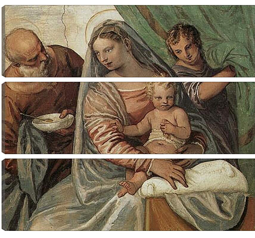 Модульная картина - Мадонна кормящая Младенца похлебкой. Вилла Мазер. Паоло Веронезе