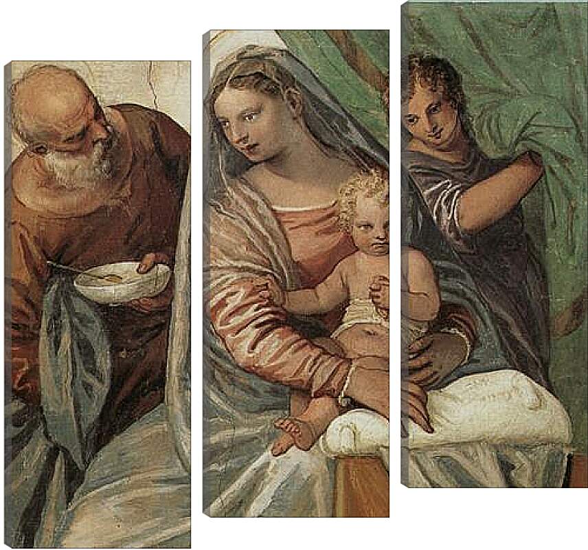 Модульная картина - Мадонна кормящая Младенца похлебкой. Вилла Мазер. Паоло Веронезе