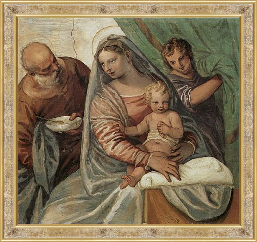 Картина в раме - Мадонна кормящая Младенца похлебкой. Вилла Мазер. Паоло Веронезе
