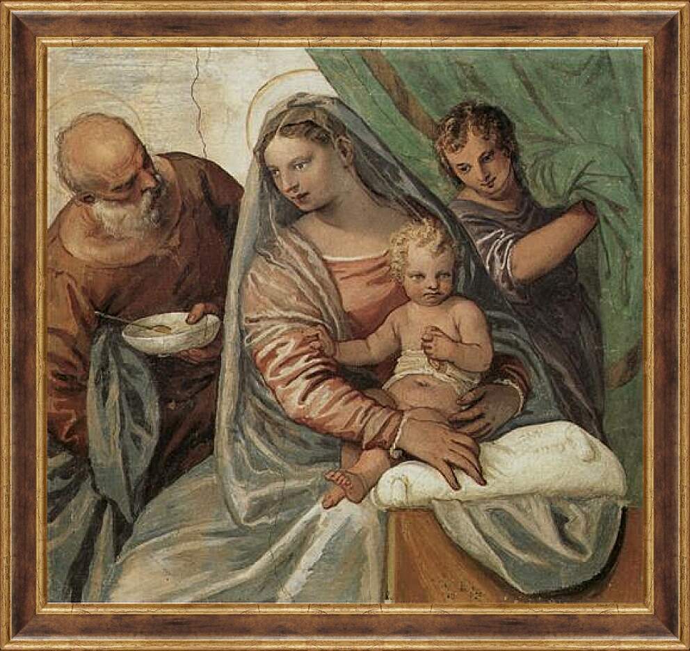 Картина в раме - Мадонна кормящая Младенца похлебкой. Вилла Мазер. Паоло Веронезе