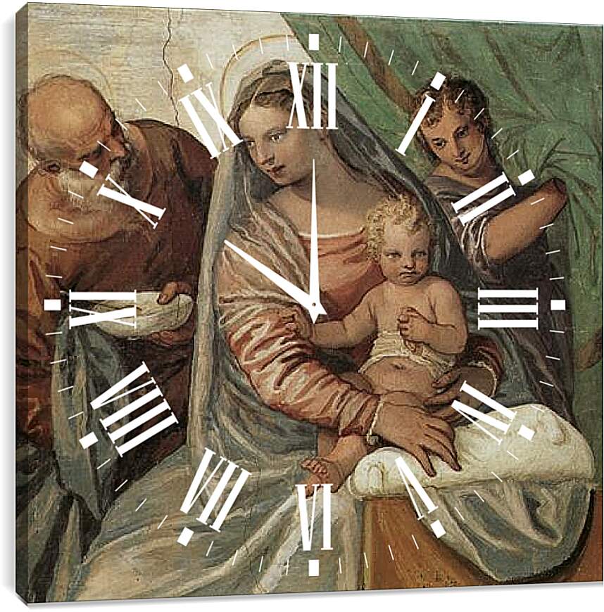 Часы картина - Мадонна кормящая Младенца похлебкой. Вилла Мазер. Паоло Веронезе