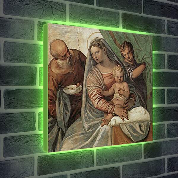 Лайтбокс световая панель - Мадонна кормящая Младенца похлебкой. Вилла Мазер. Паоло Веронезе