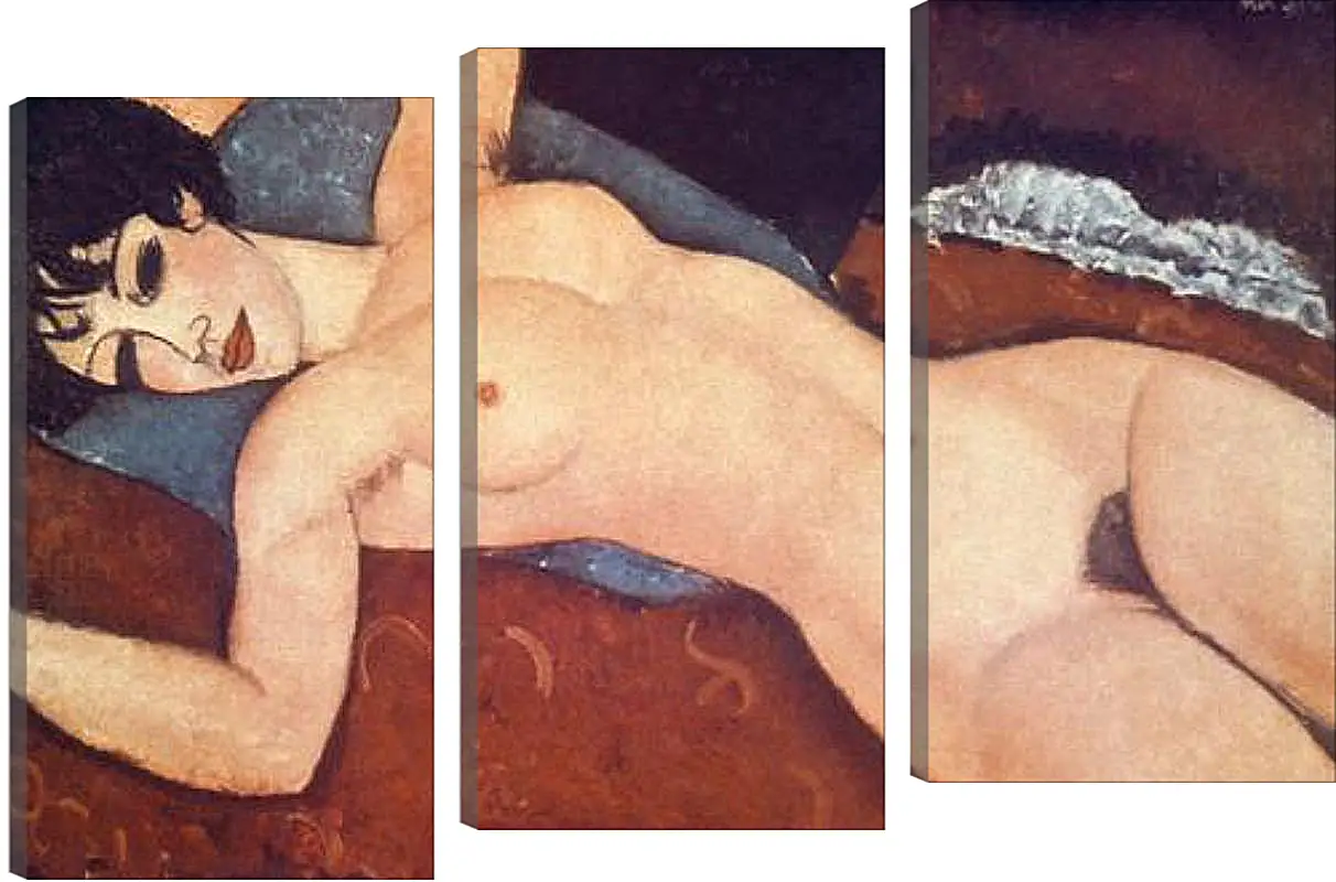 Модульная картина - Nude on cushion. Обнаженная на подушке. Амедео Модильяни