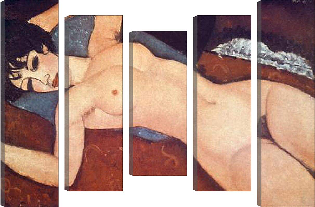 Модульная картина - Nude on cushion. Обнаженная на подушке. Амедео Модильяни