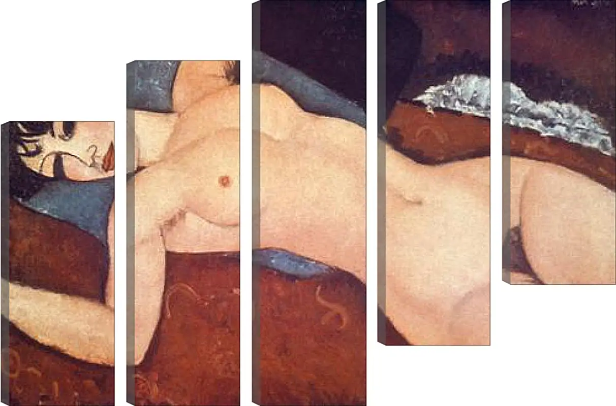 Модульная картина - Nude on cushion. Обнаженная на подушке. Амедео Модильяни