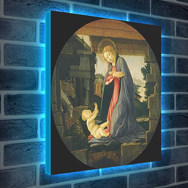 Лайтбокс световая панель - The Virgin Adoring the Child. Сандро Боттичелли