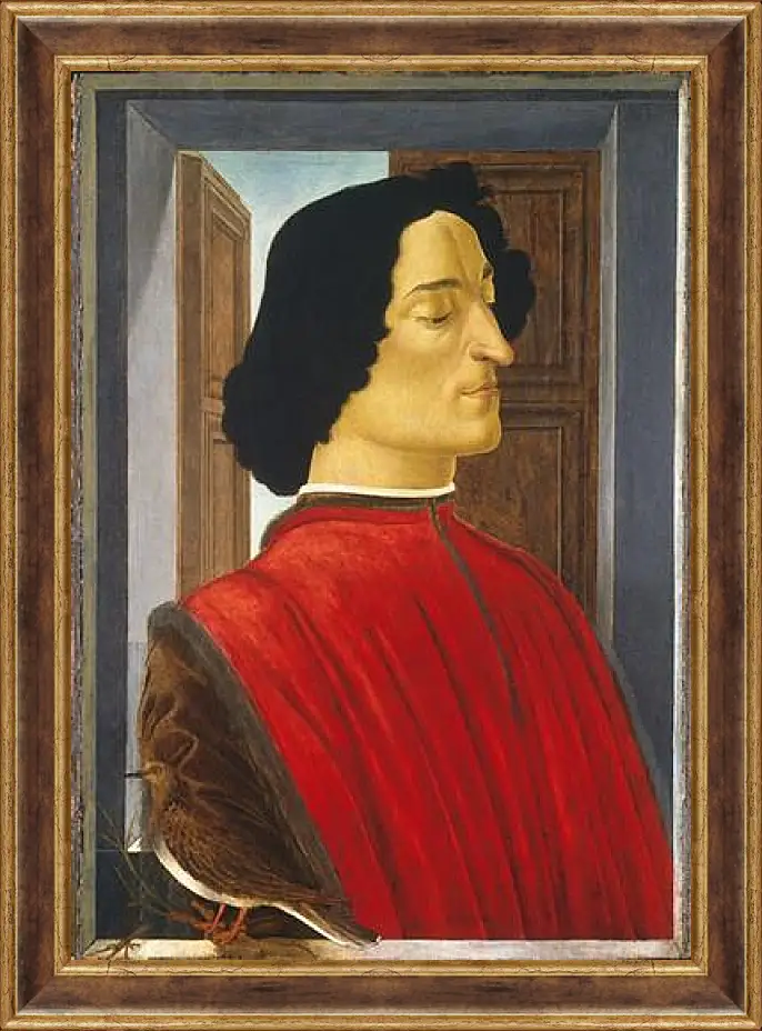 Картина в раме - Portrait of the Giuliano de Medici. Сандро Боттичелли