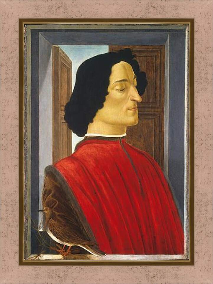 Картина в раме - Portrait of the Giuliano de Medici. Сандро Боттичелли