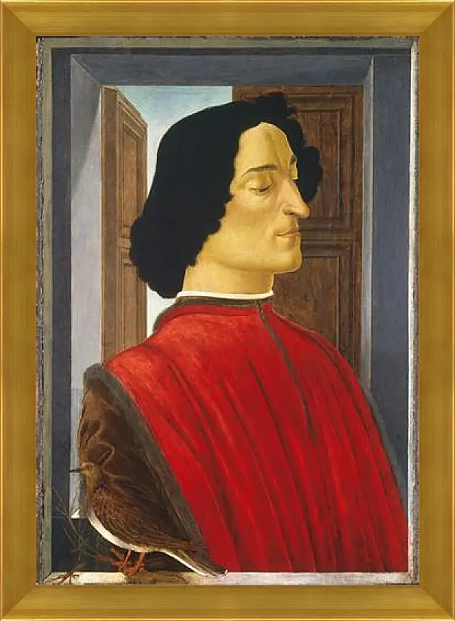 Картина в раме - Portrait of the Giuliano de Medici. Сандро Боттичелли