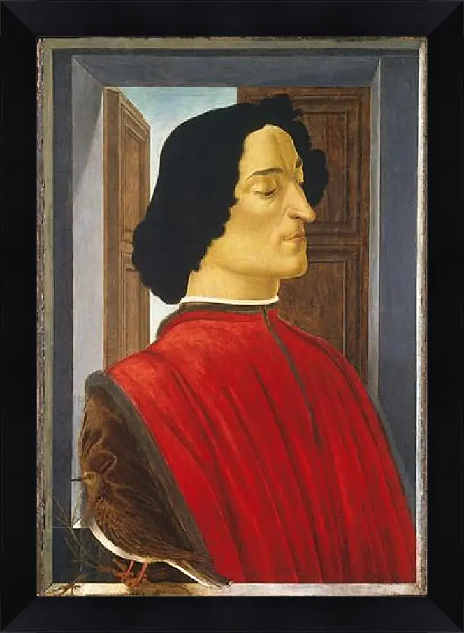 Картина в раме - Portrait of the Giuliano de Medici. Сандро Боттичелли