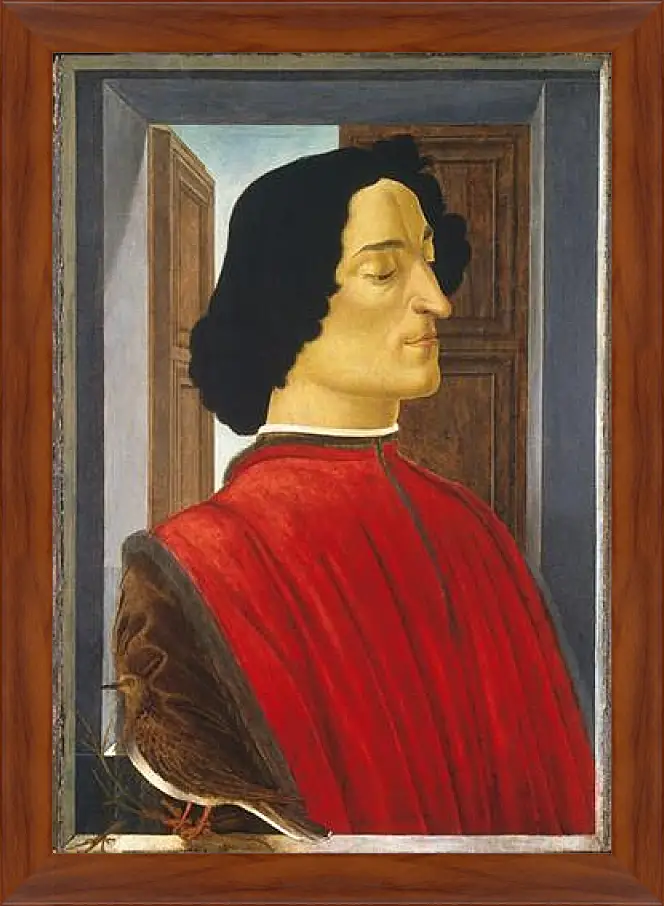 Картина в раме - Portrait of the Giuliano de Medici. Сандро Боттичелли