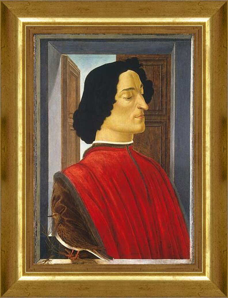 Картина в раме - Portrait of the Giuliano de Medici. Сандро Боттичелли