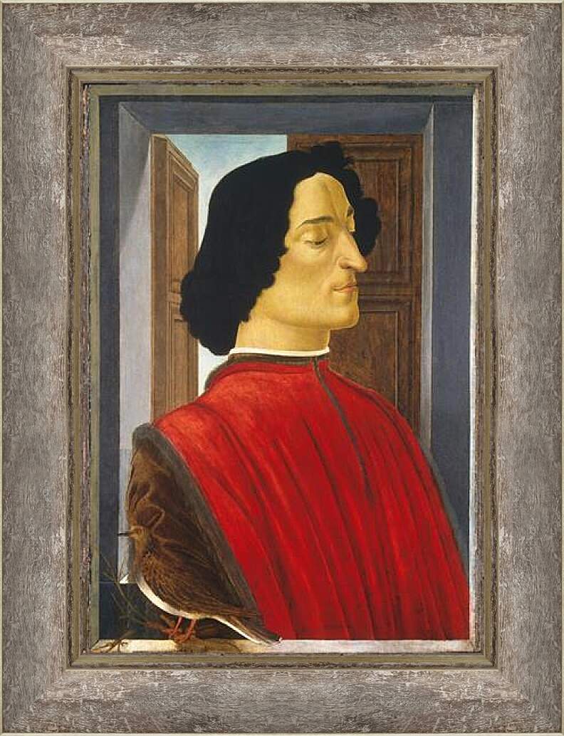 Картина в раме - Portrait of the Giuliano de Medici. Сандро Боттичелли