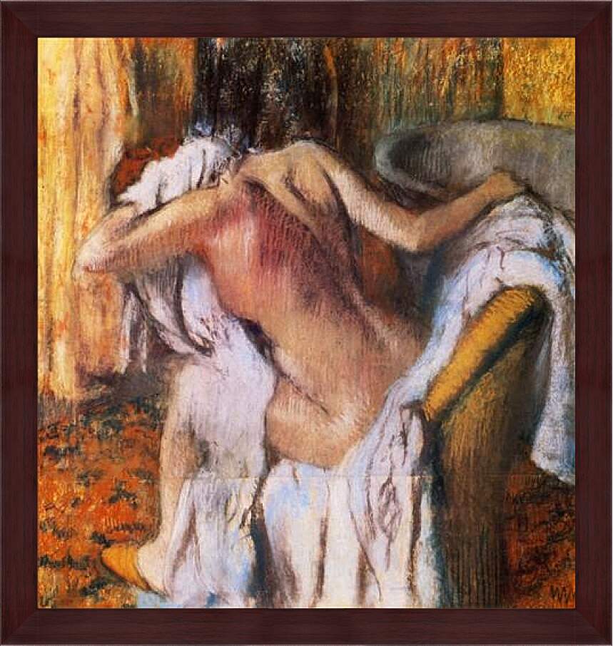 Картина в раме - Apres le bain. Эдгар Дега