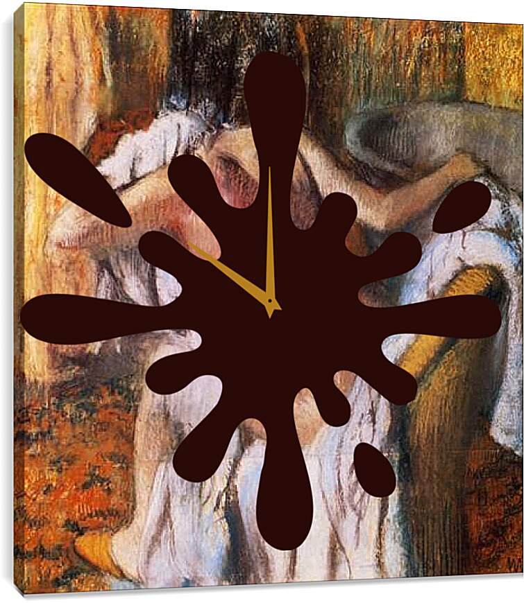 Часы картина - Apres le bain. Эдгар Дега