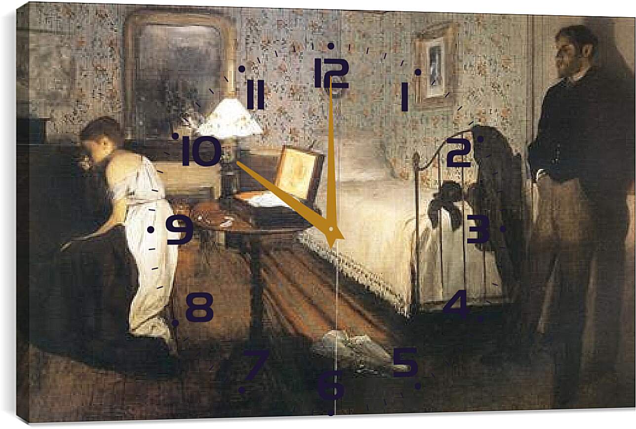 Часы картина - Le Viol. Эдгар Дега