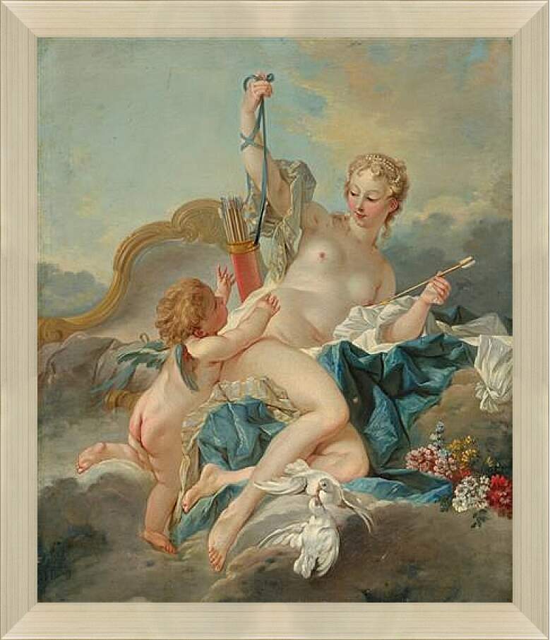 Картина в раме - Венера разоружает амура. Франсуа Буше