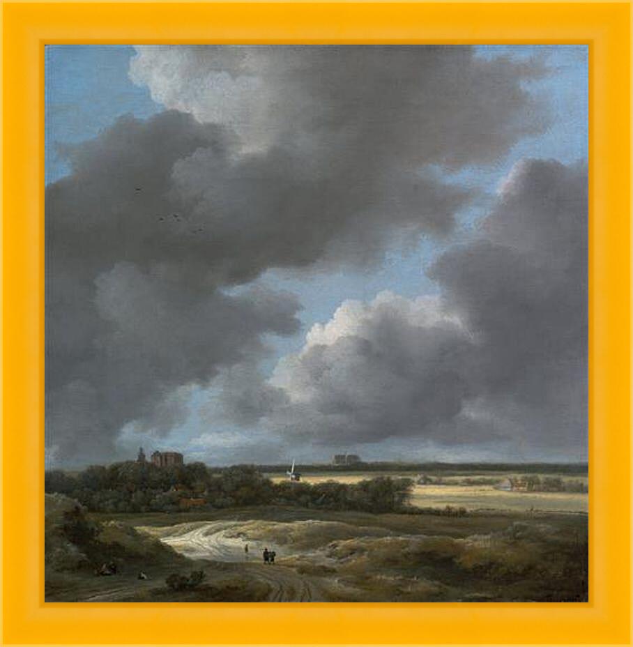 Картина в раме - Вид на Алкмаар. Якоб ван Рейсдал