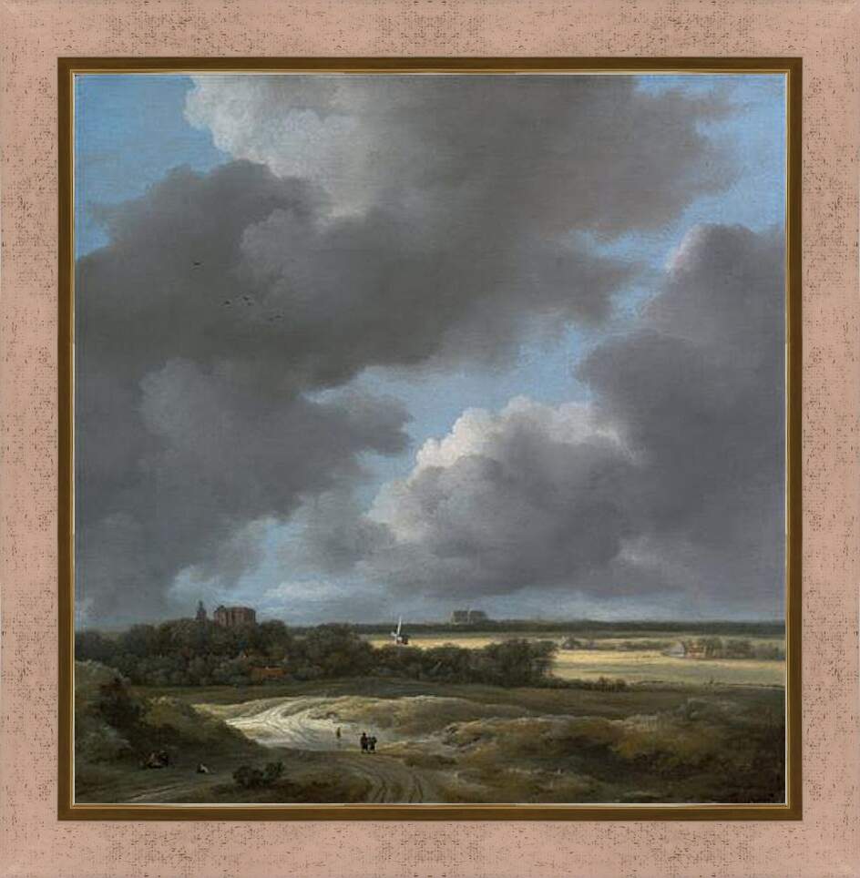 Картина в раме - Вид на Алкмаар. Якоб ван Рейсдал