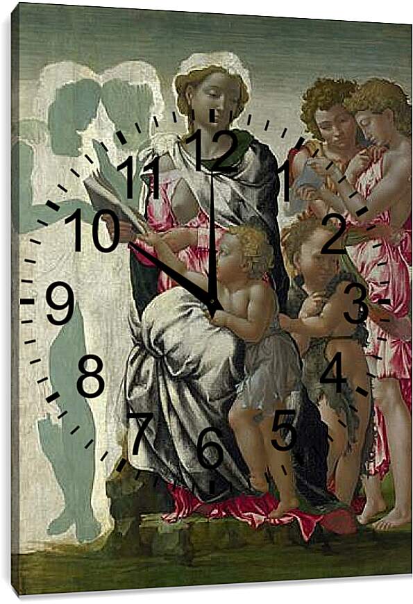 Часы картина - Манчестерская мадонна. Микеланджело Буонарроти