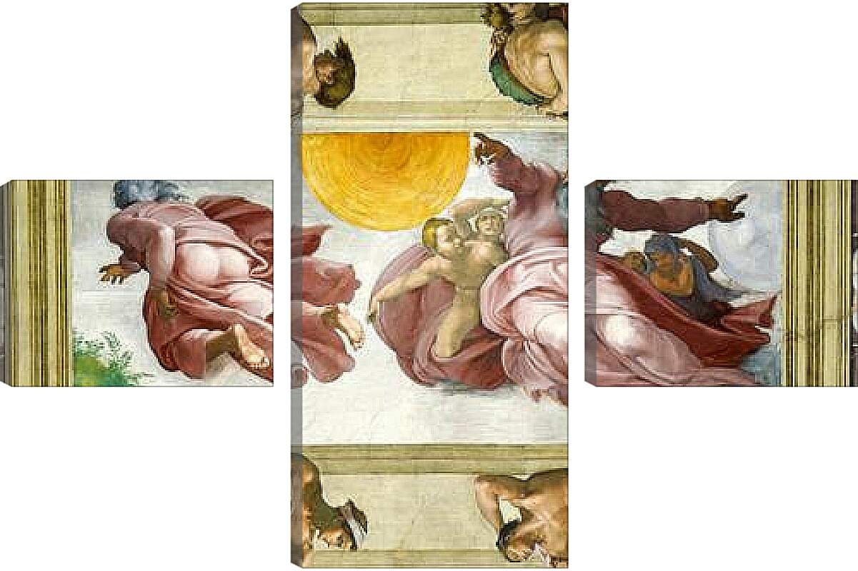 Модульная картина - Сотворение Солнца, Луны и Земли. Микеланджело Буонарроти