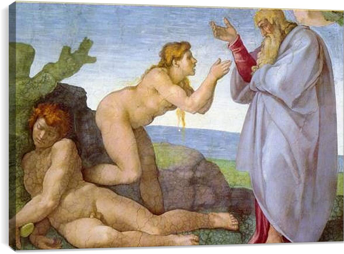Постер и плакат - Сотворение Евы. Микеланджело Буонарроти