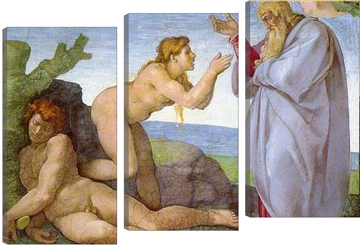 Модульная картина - Сотворение Евы. Микеланджело Буонарроти