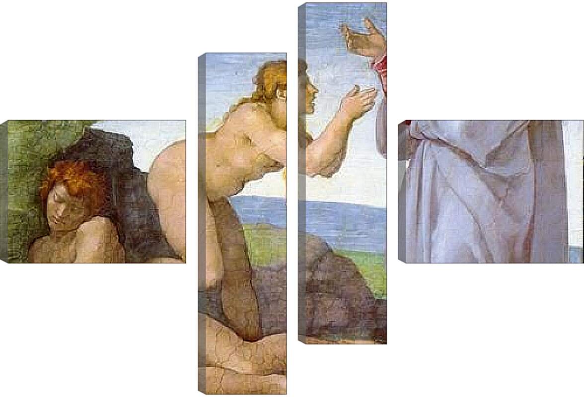 Модульная картина - Сотворение Евы. Микеланджело Буонарроти