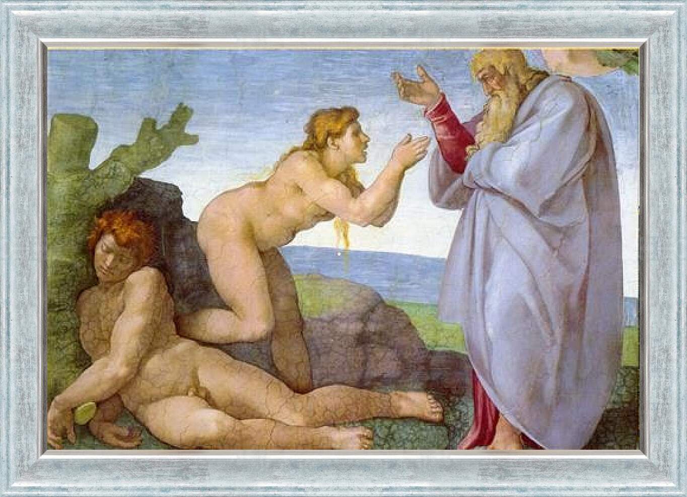 Картина в раме - Сотворение Евы. Микеланджело Буонарроти