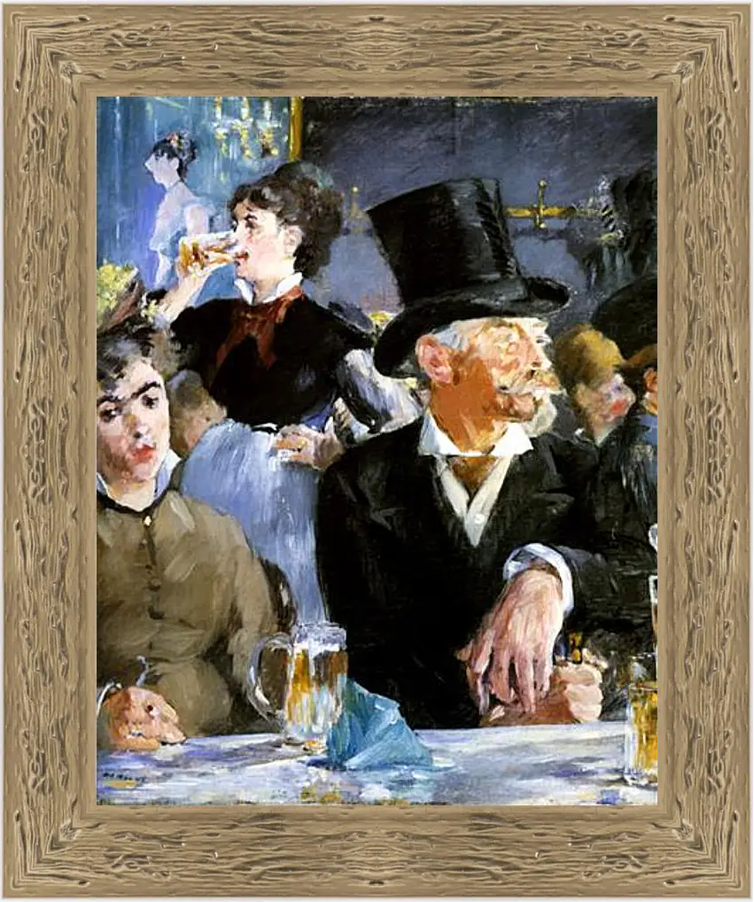 Картина в раме - Au Cafe-concert, With the Cafe concert, Huile sur toile. Эдуард Мане